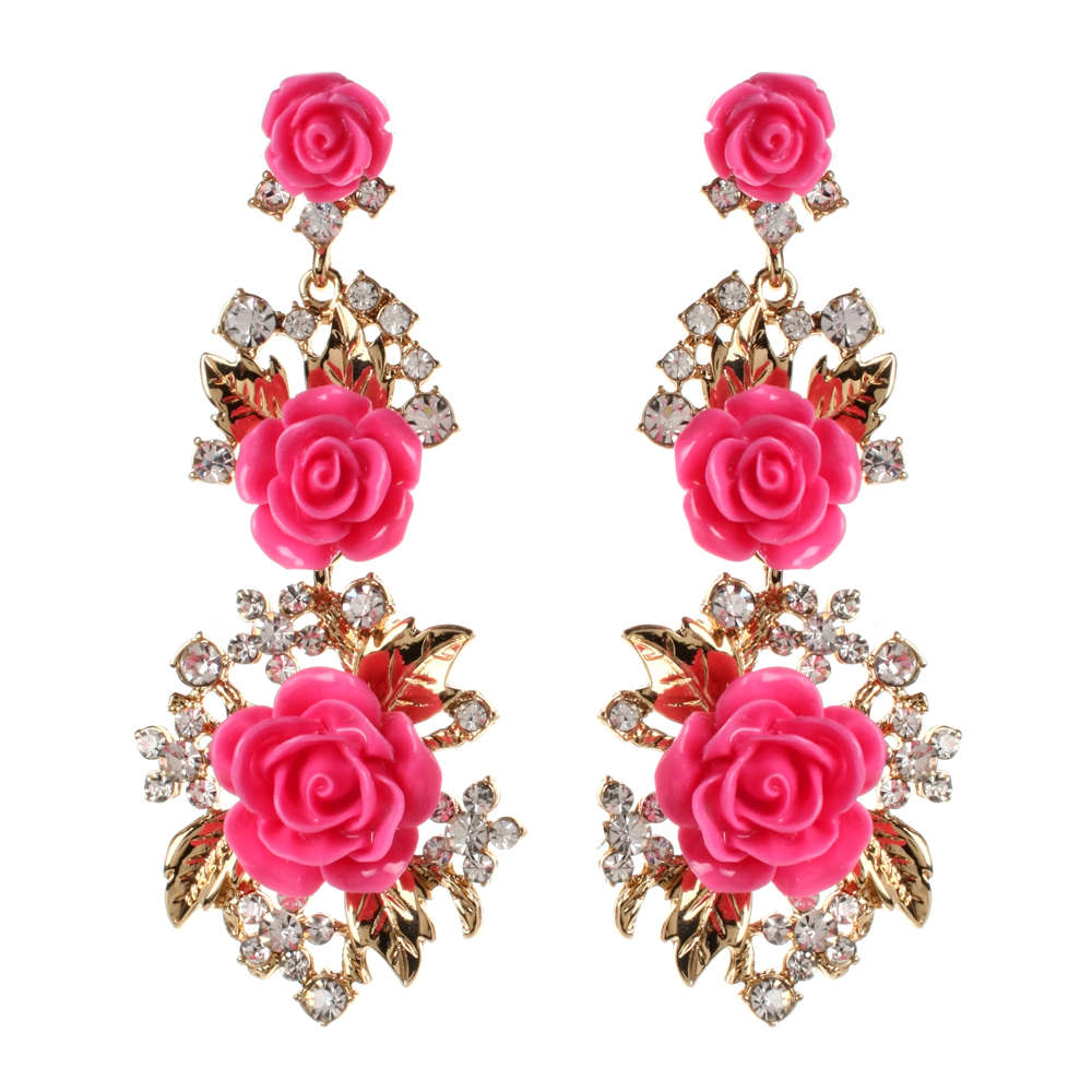 Must see! Retail: R1050.00 AMRITA NEW YORK Lyon Floral Earring Fuschia