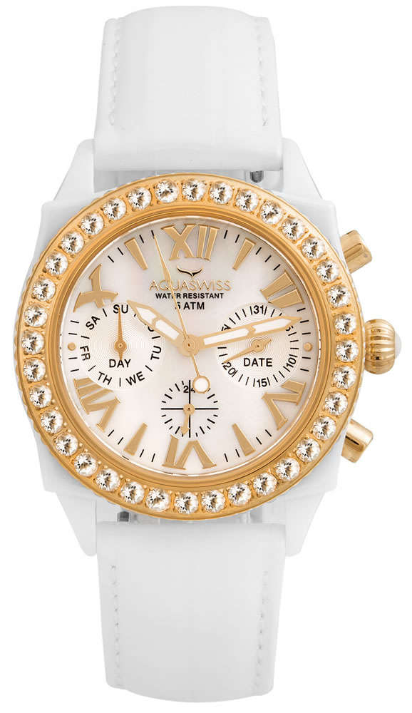 Read before bidding! AQUASWISS Women's 2.25ct Topaz Chrono Watch Brand new!