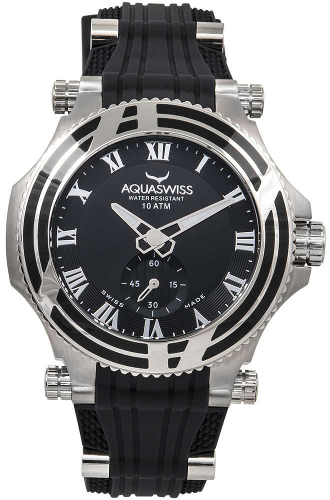 Retail: R12,999.00 Aquaswiss Women's Bolt M Black Silicone Band Watch BRAND NEW