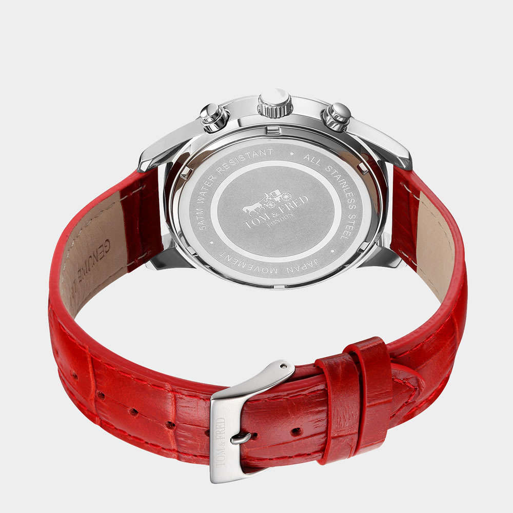TOM & FRED London® Men's BRABHAM British Racing 1/1000 Produced Chronograph Scarlet Red Watch