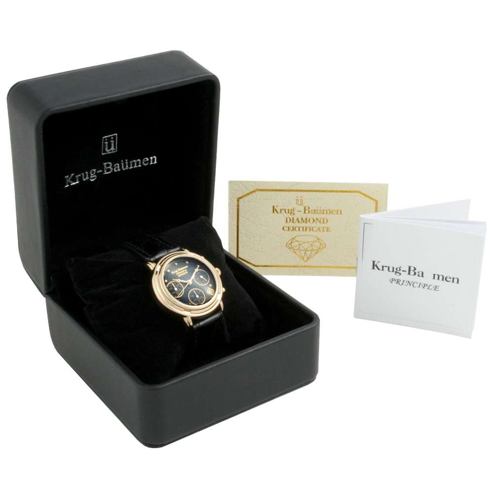 Retail: R9,225.00 Krug-Baumen Women's Principle DIAMOND Black Dial Chronograph Watch BRAND NEW