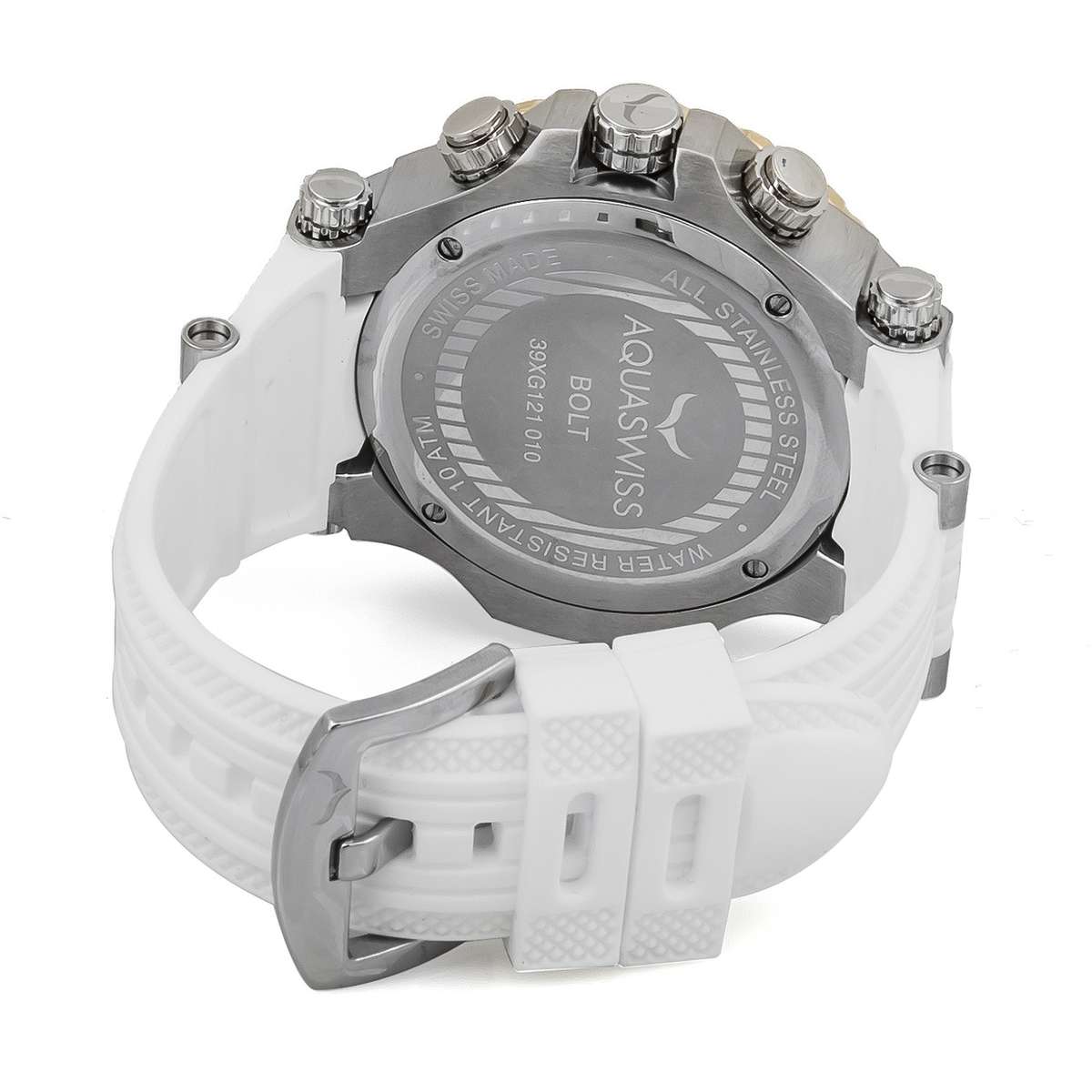 AQUASWISS MEN'S 55mm BOLT XG CHRONOGRAPH SWITZERLAND WATCH W/ BOX AND PAPERS