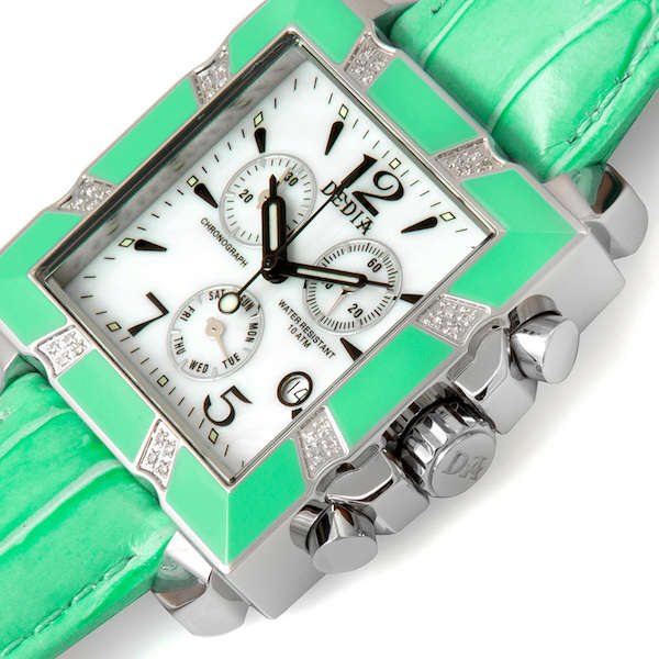 Retail: R21,000.00 Dedia Women's Lily MQ with 32 Diamonds and Leather Band