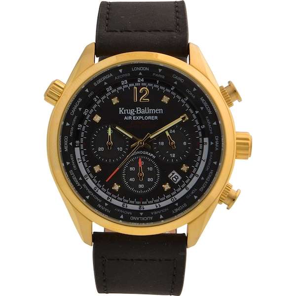 Retail: £775/ R13,000.00 Krug-Baumen Men's Air Explorer Diamond Limited to 500pcs Chronograph Watc