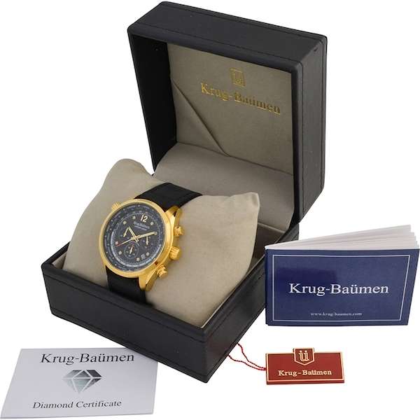 Retail: £775/ R13,000.00 Krug-Baumen Men's Air Explorer Diamond Limited to 500pcs Chronograph Watc