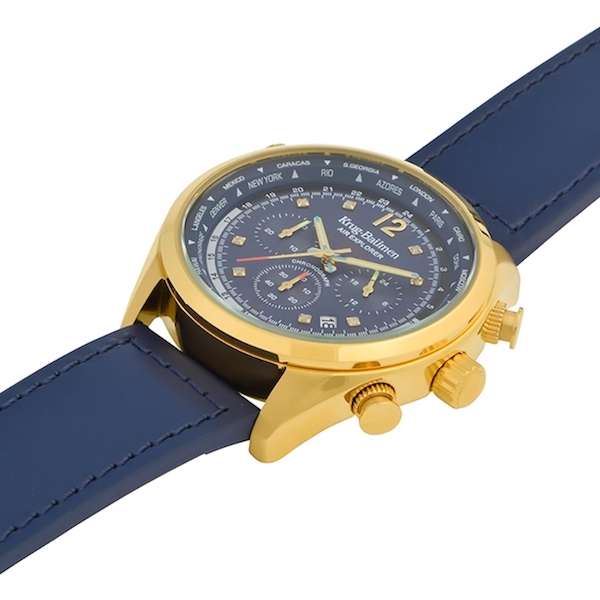 Retail: £775/ R13,000.00 Krug-Baumen Men's Air Explorer BLUE Diamond 500pcs Chronograph Watch