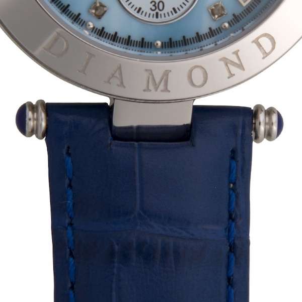New RRP £675.00 British Pounds KRUG BAUMEN Women's Couture Diamond Blue Chronograph Watch