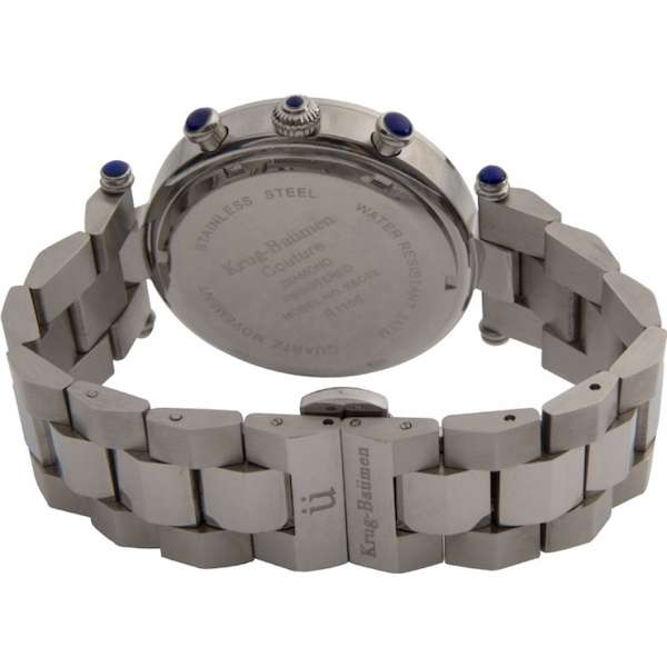 New RRP £675.00 KRUG BAUMEN Women's Couture Diamond Chronograph Steel Watch KBC03