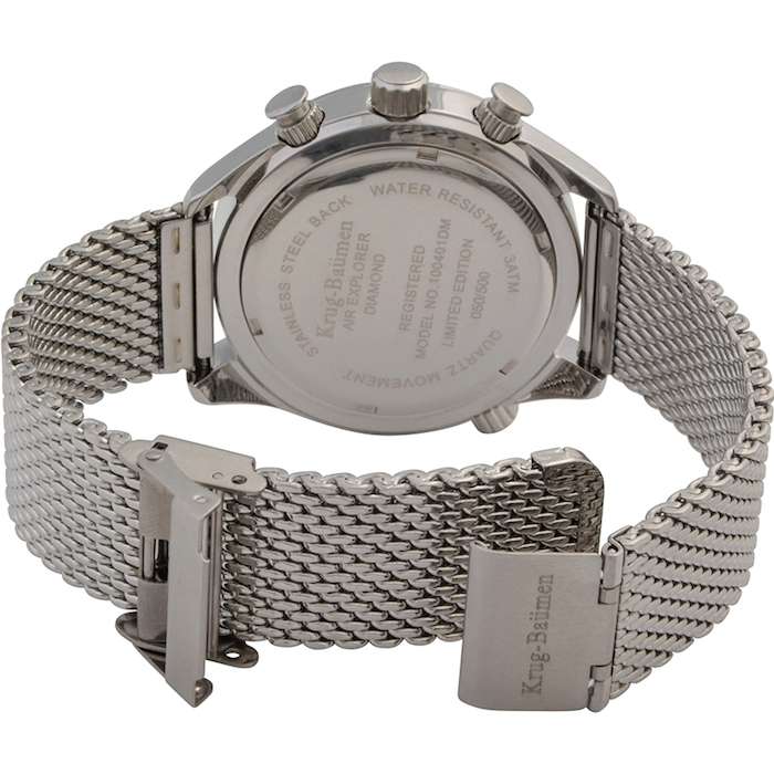 Retail: £775/ R13,000.00 Krug-Baumen Men's Air Explorer Diamond Limited to 500pcs Chronograph Watch