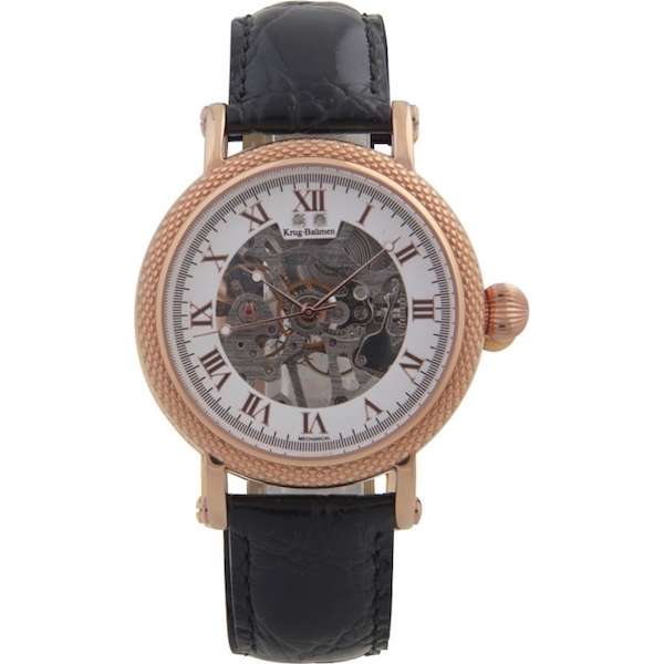 **RRP £875.00** KRUG BAUMEN Men's Prestige Automatic Diamond Rose Gold Watch 60152DM