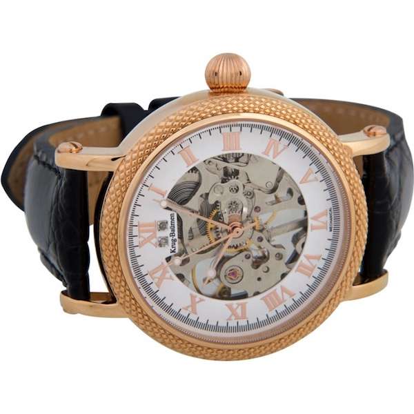 **RRP £875.00** KRUG BAUMEN Men's Prestige Automatic Diamond Rose Gold Watch 60152DM