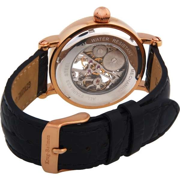 **RRP £875.00** KRUG BAUMEN Men's Prestige Automatic Diamond Rose Gold Watch 60152DM