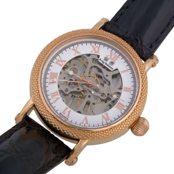 **RRP £875.00** KRUG BAUMEN Men's Prestige Automatic Diamond Rose Gold Watch 60152DM