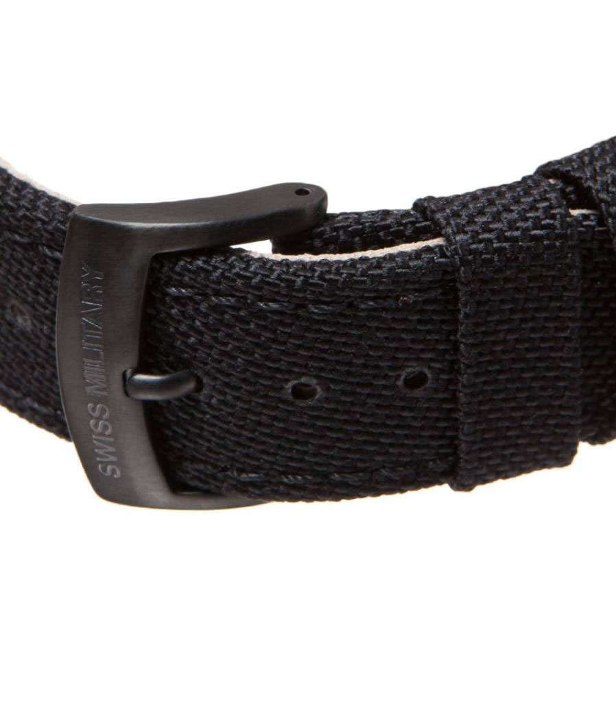 Retail: R15,000.00 CX Swiss Military Men's Hawk Nero BLACK NERO Chronograph with Canvas Strap