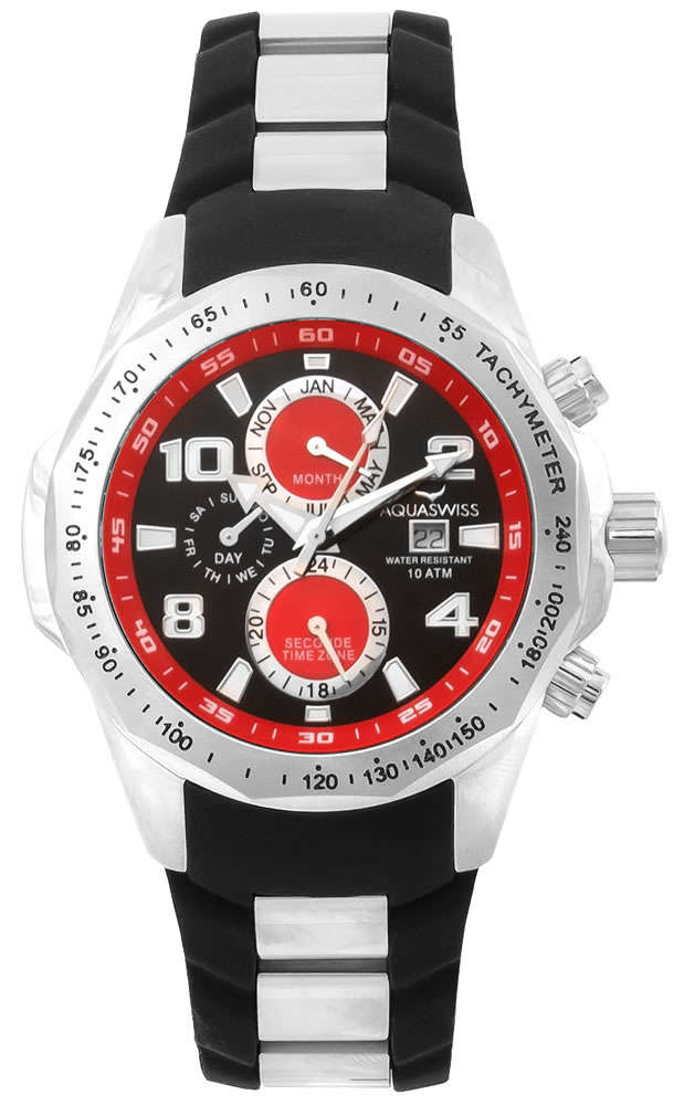 Retail: R14,500.00 Aquaswiss Men's TRAX II DEMON EDITION Swiss Chronograph Watch BRAND NEW
