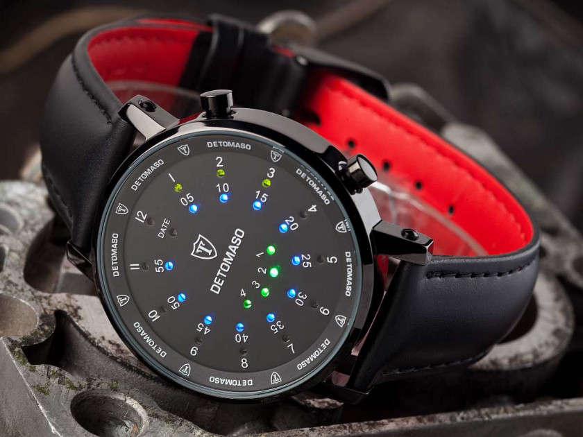 *BINARY TIME* DETOMASO Men's Space Timeline 40MM Watch BRAND NEW!!