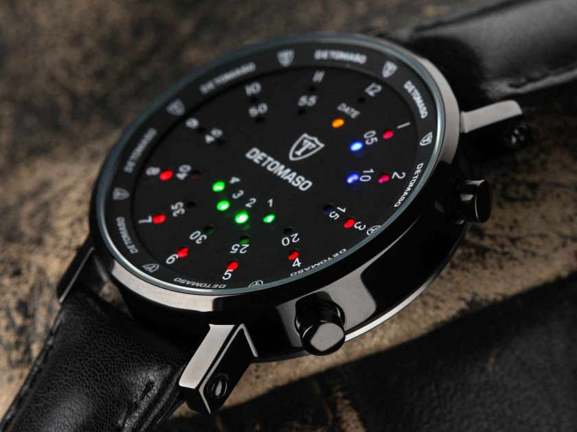 *BINARY TIME* DETOMASO Men's Space Timeline 40MM Watch BRAND NEW!!