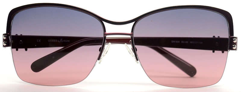 Brand new GUESS Marciano Half Rim Burgandy Sunglasses 100% GENUINE, HOT!!!