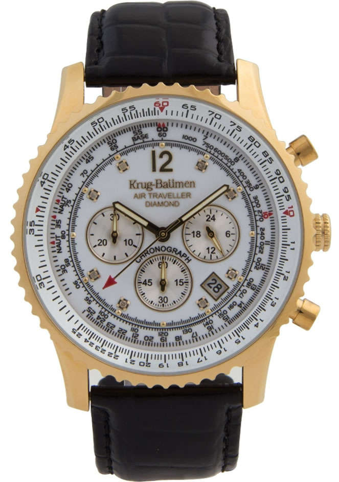 Retail: £870/ R14,975.00 Krug-Baumen Mens Air Traveller Diamond 46mm Watch
