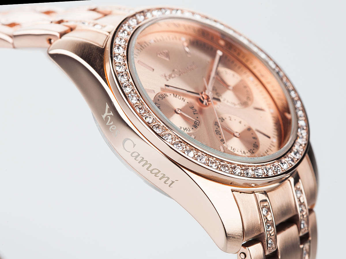 Yves Camani Women's Mielle Chronograph Watch with Zirconia and Steel Bracelet