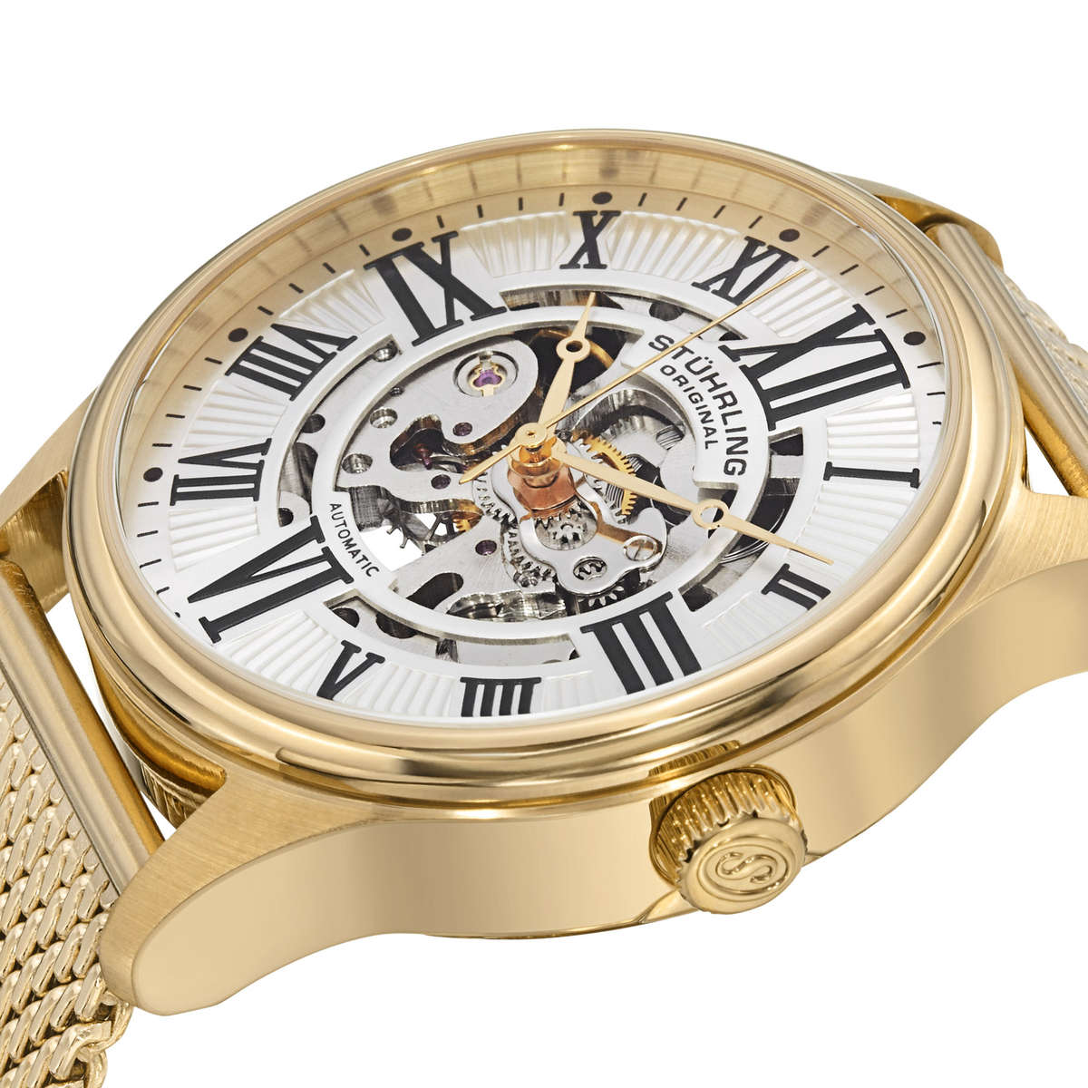 STUHRLING ORIGINAL Mens Atrium Elite Automatic Watch BRAND NEW + BOX + PAPERWORK