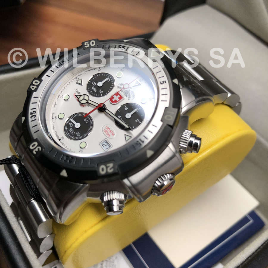 New RRP R14 000.00 CX Swiss Military "Sea Wolf" 1000 Meter Depth SW I Chrono Watch