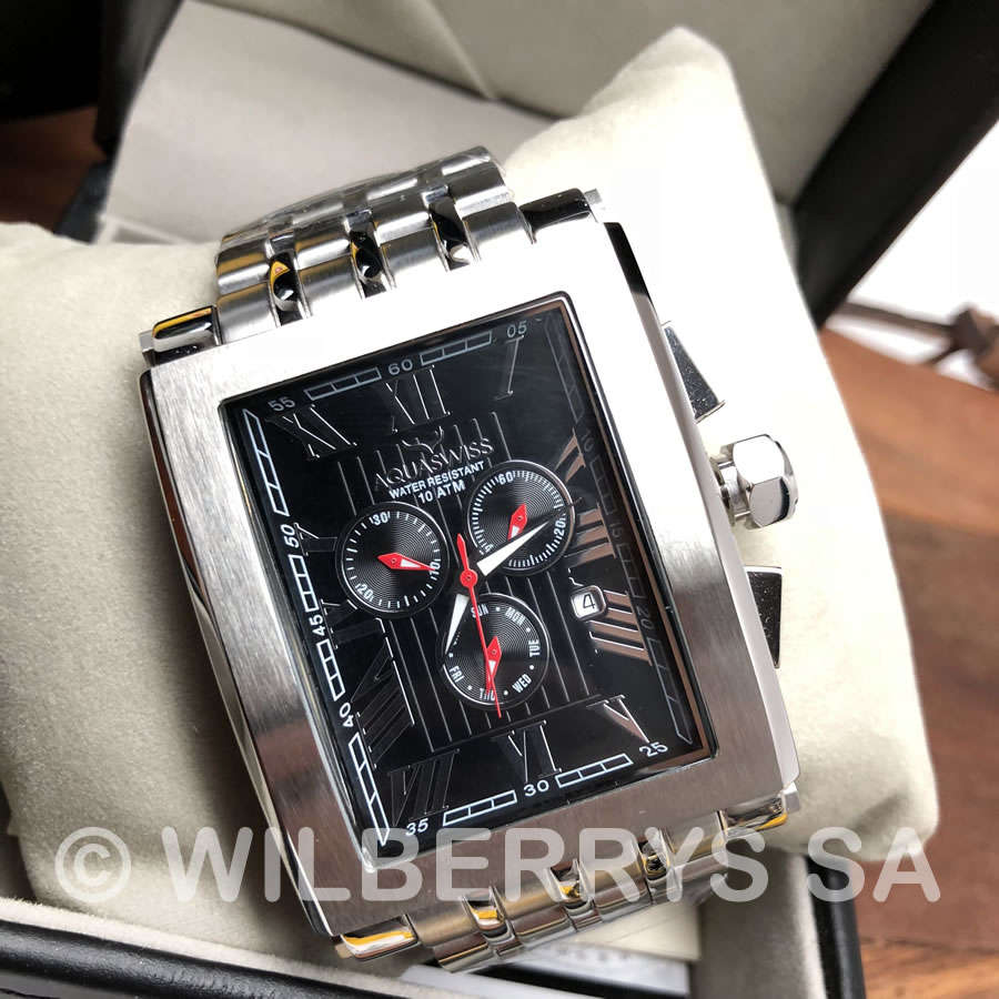 RRP: $1800 /R21,600.00 Aquaswiss Men's Tanc XG HUMUNGOUS Chrono Swiss Watch with Steel Bracelet