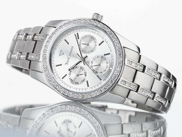 R1 Auction: Yves Camani Women's Mielle Chronograph Watch with Zirconia and Steel Bracelet