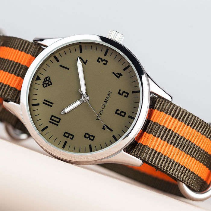Retail: R2,999.00 YVES CAMANI Men's "SUISSE MILITAIRE CLASSIC" WITH 2 NYLON STRAPS Brand new