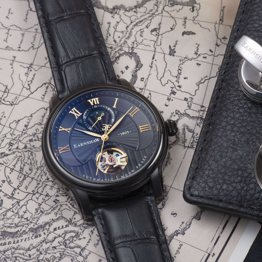 Retail: R7,200.00 Thomas Earnshaw Longitude TOURBI MOONPHASE AUTOMATIC Skeleton Watch