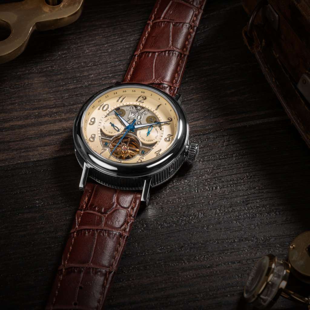 Retail: R7,800.00 Earnshaw 1805 London BEAUFORT Master of Complications Automatic Skeleton Watch