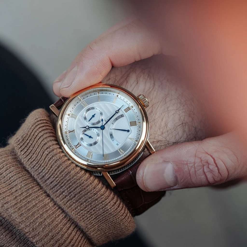 Retail: R9,200.00 Thomas Earnshaw Beaufort Retrograde Watch Gold/Brown GENUINE, BRAND NEW