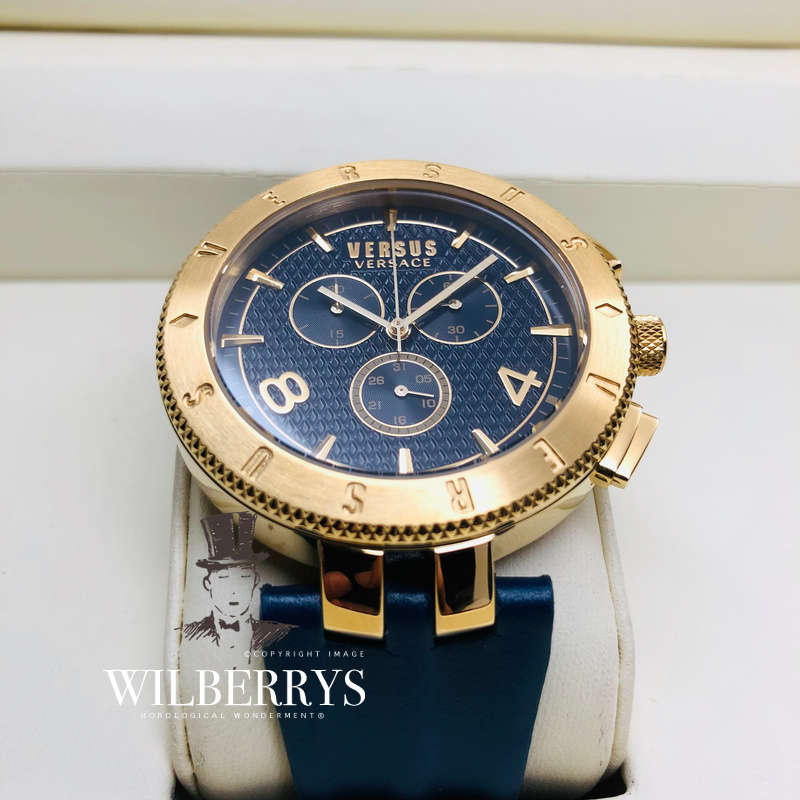 Retail: R7,299.00 VERSACE Men's Versus Logo Clou de Paris Chronograph LEATHER Watch