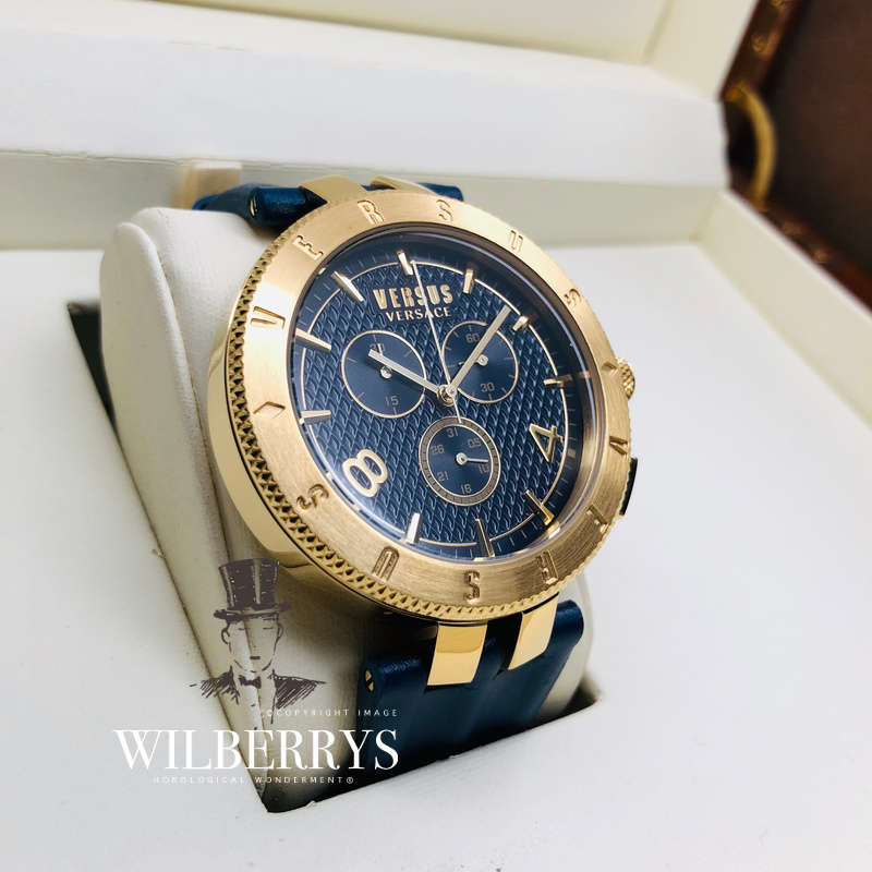 Retail: R7,299.00 VERSACE Men's Versus Logo Clou de Paris Chronograph LEATHER Watch