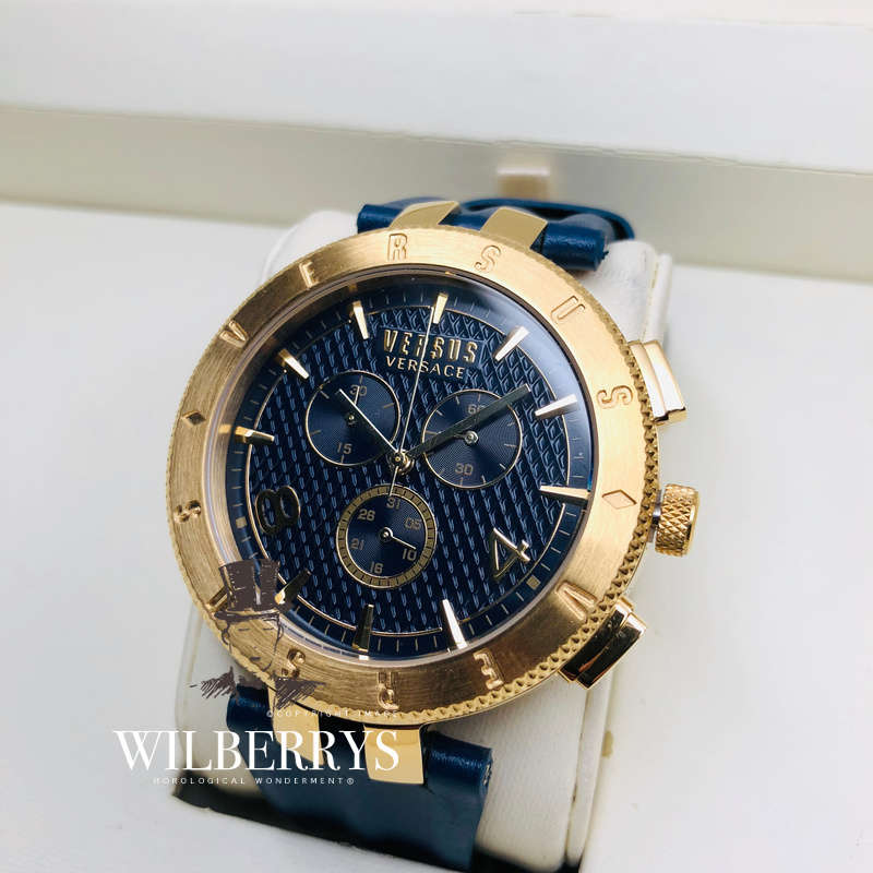 Retail: R7,299.00 VERSACE Men's Versus Logo Clou de Paris Chronograph LEATHER Watch