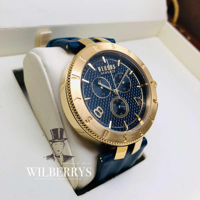 Retail: R7,299.00 VERSACE Men's Versus Logo Clou de Paris Chronograph LEATHER Watch