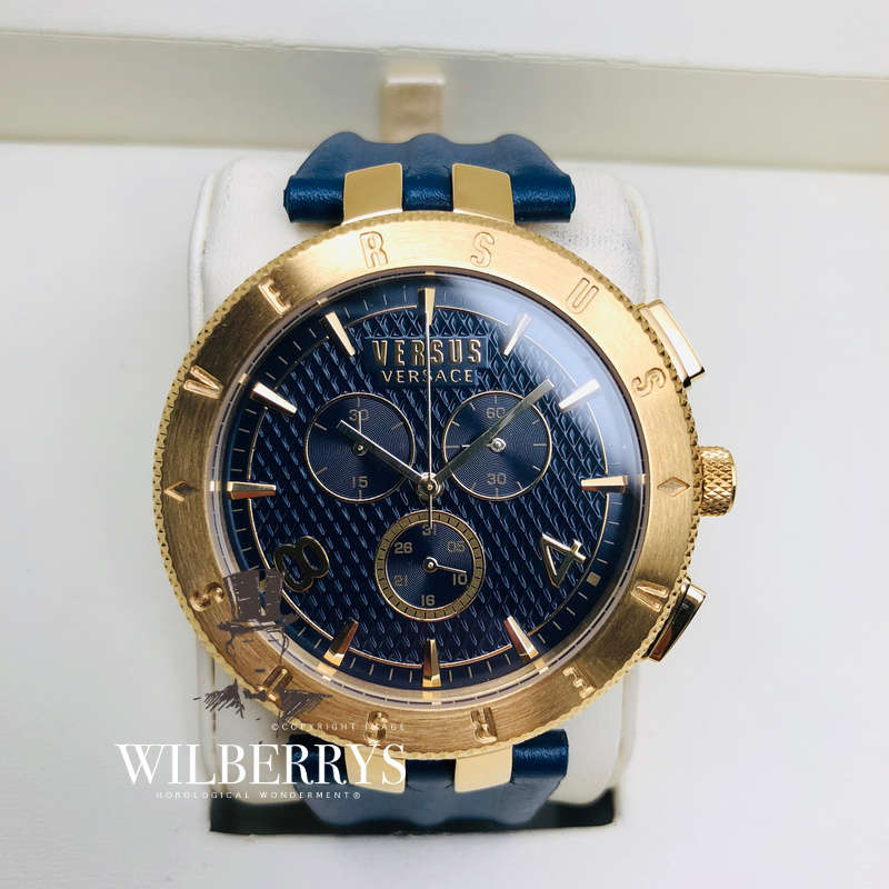 Retail: R7,299.00 VERSACE Men's Versus Logo Clou de Paris Chronograph LEATHER Watch