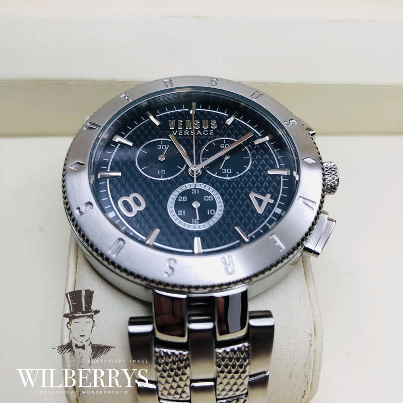 Retail: R7,299.00 VERSACE Men's Versus Logo Clou de Paris Chronograph Steel Watch