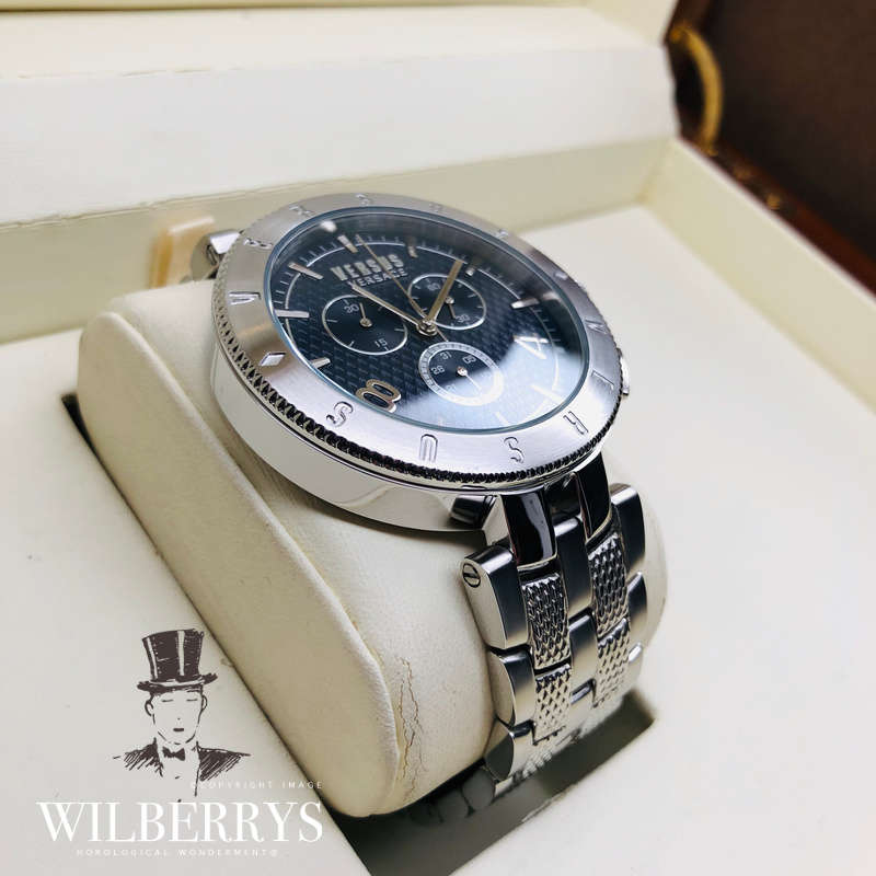 Retail: R7,299.00 VERSACE Men's Versus Logo Clou de Paris Chronograph Steel Watch