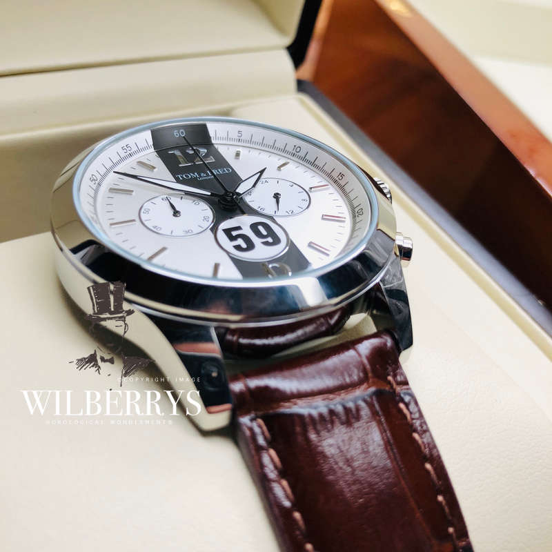 TOM & FRED® MEN'S BRABHAM KOBICHA BROWN LTD. EDITION 1/1000PCS BRIT. TRIBUTE CHRONOGRAPH WATCH