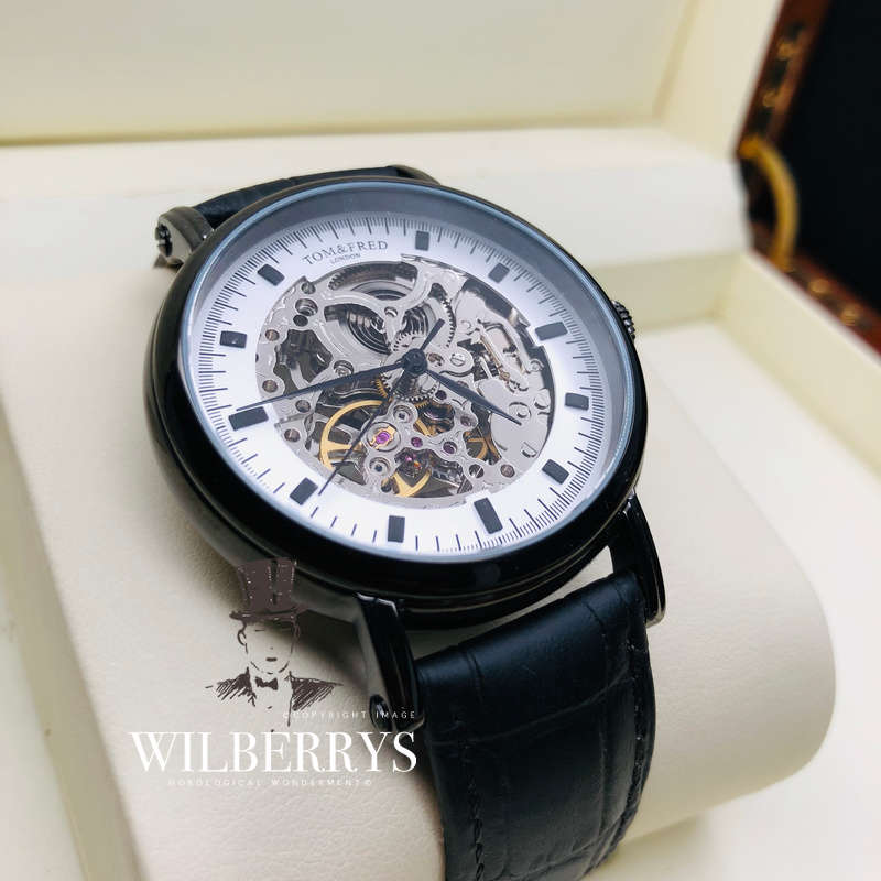 Retail: R6,000.00 TOM & FRED London Men's BLACK ION AUTOMATIC 1/1000 Portendorf Leather Watch