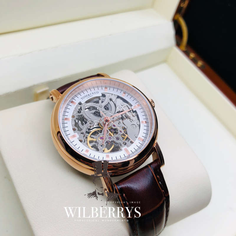 Retail: R6,000.00 TOM & FRED London Women's Automatic Portendorf Rose Gold Plated Watch 1/1000pcs