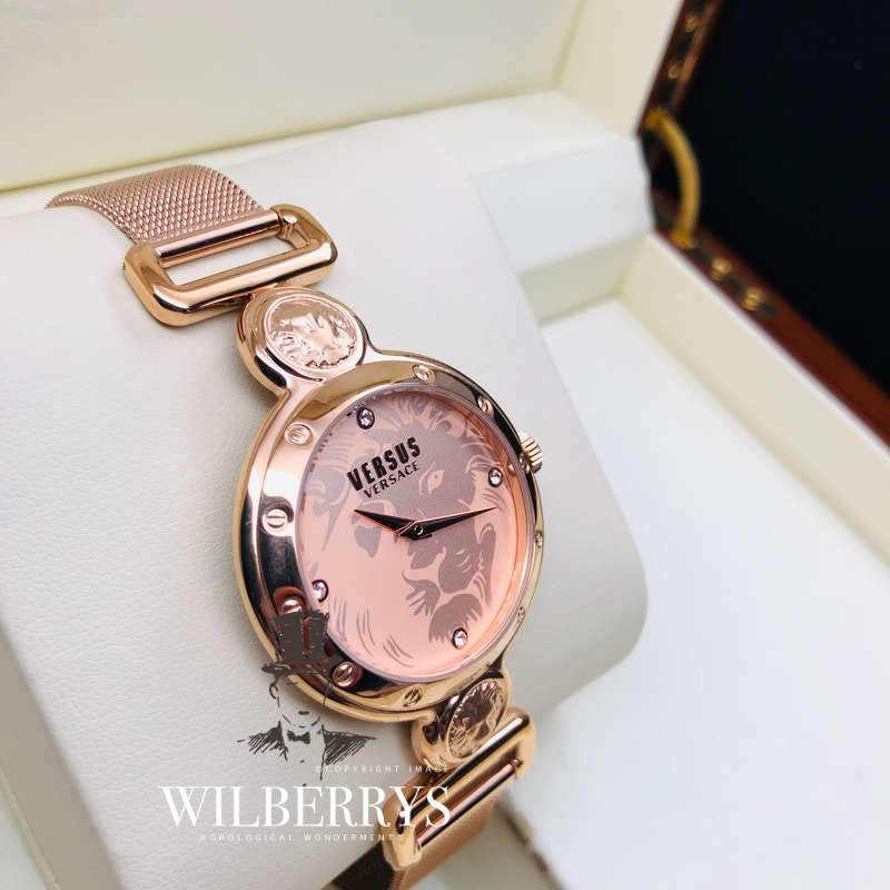 VERSACE Women's VERSUS Sunnyridge Lion Pride Mesh Rose Gold Watch BRAND NEW IN BOX + PAPERS