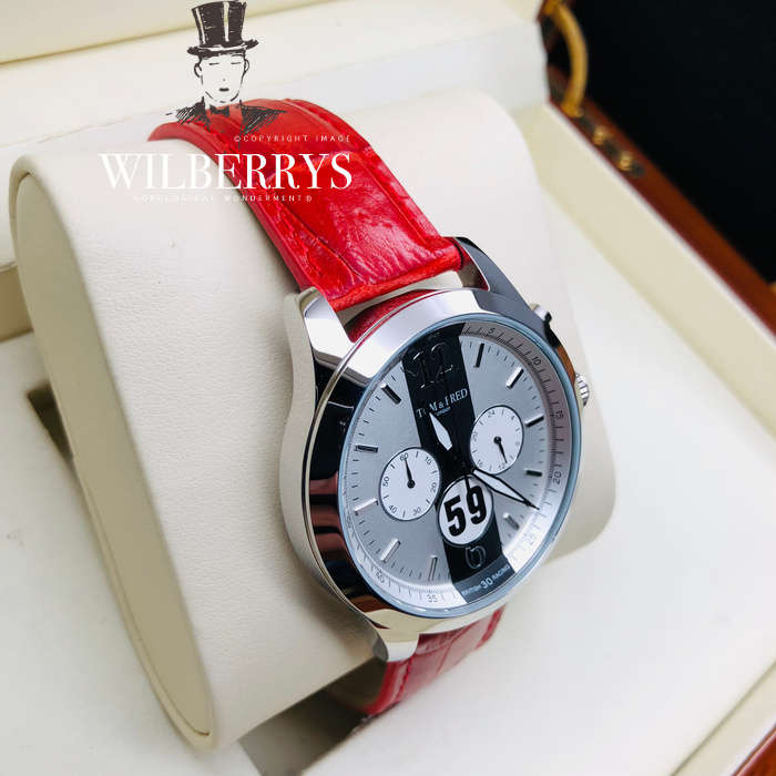 TOM & FRED London® Men's BRABHAM British Racing 1/1000 Produced Chronograph Scarlet Red Watch