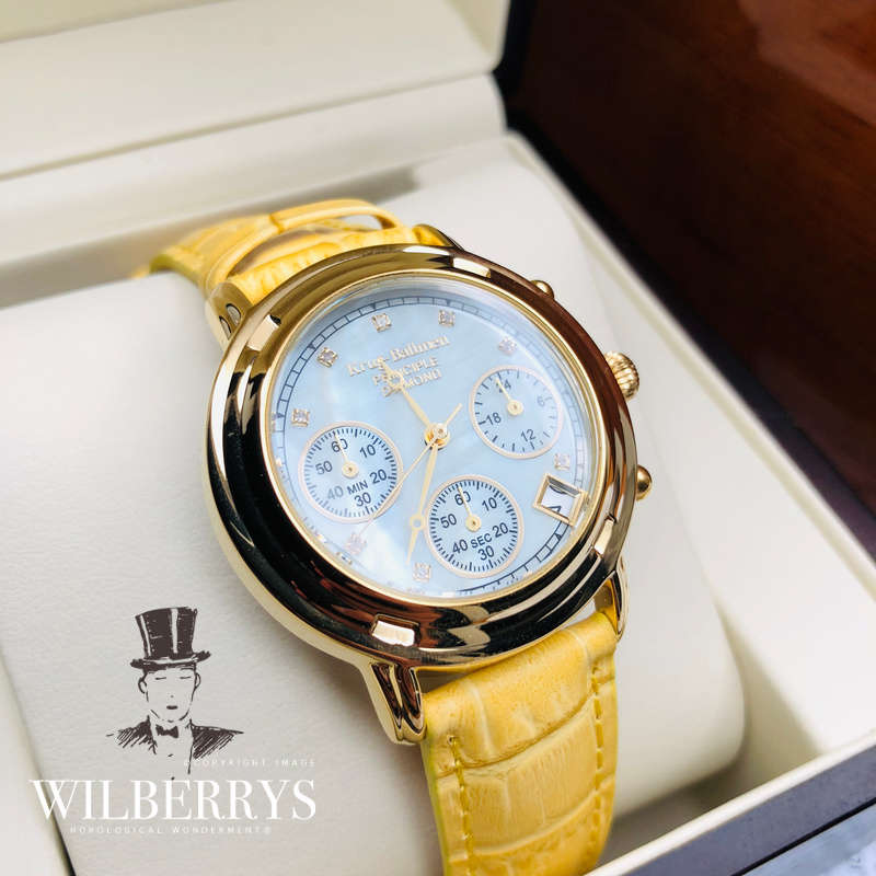 Retail: R12,999.00 KRUG BAUMEN Women's DIAMOND TAN ARABIAN PEARL WATCH 100% GENUINE