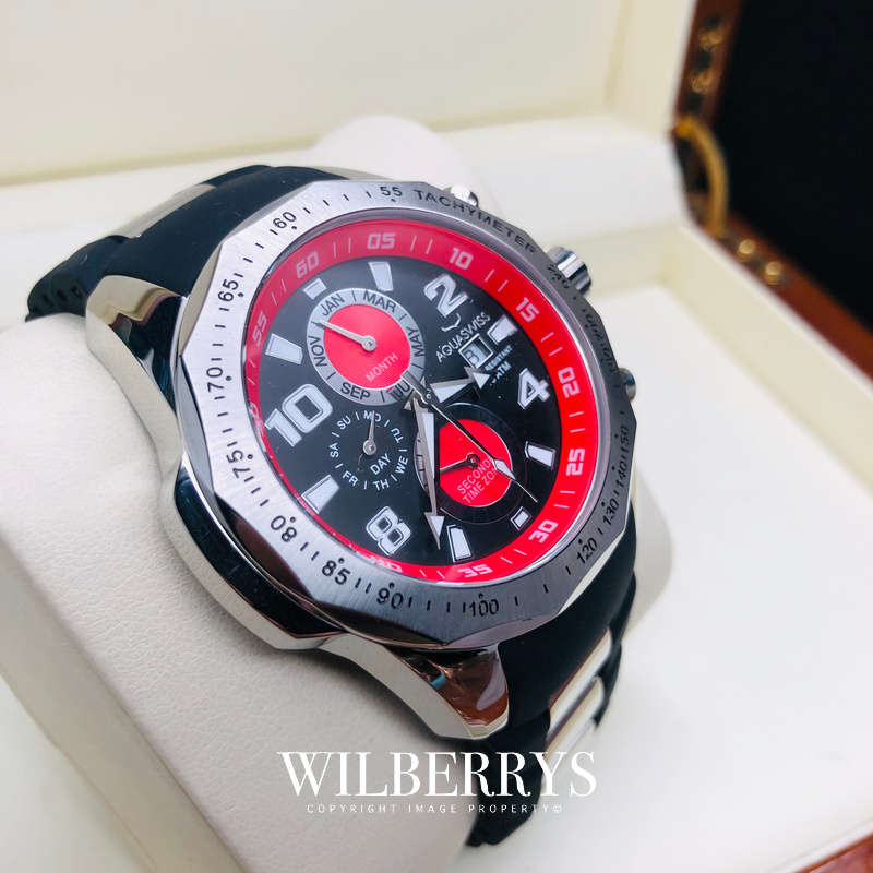 Retail: R14,500.00 Aquaswiss Men's TRAX II DEMON EDITION Swiss Chronograph Watch BRAND NEW