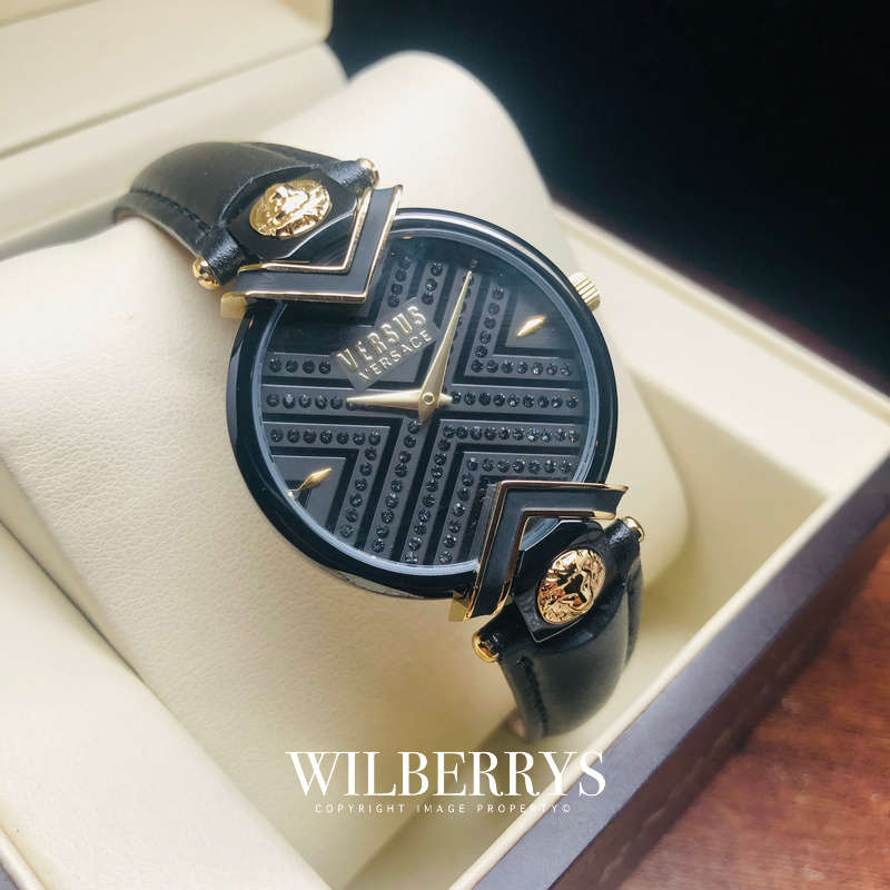 Retail: R6999,99 VERSACE Women's Versus Mabillon Ion Leather Watch Swarovski Watch BRAND NEW