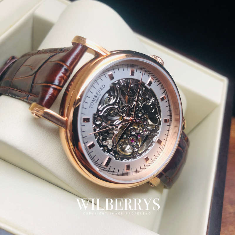 Retail: R6,000.00 TOM & FRED London Mens AUTOMATIC Skeleton 1/1000 Limited Portendorf  Leather Watch