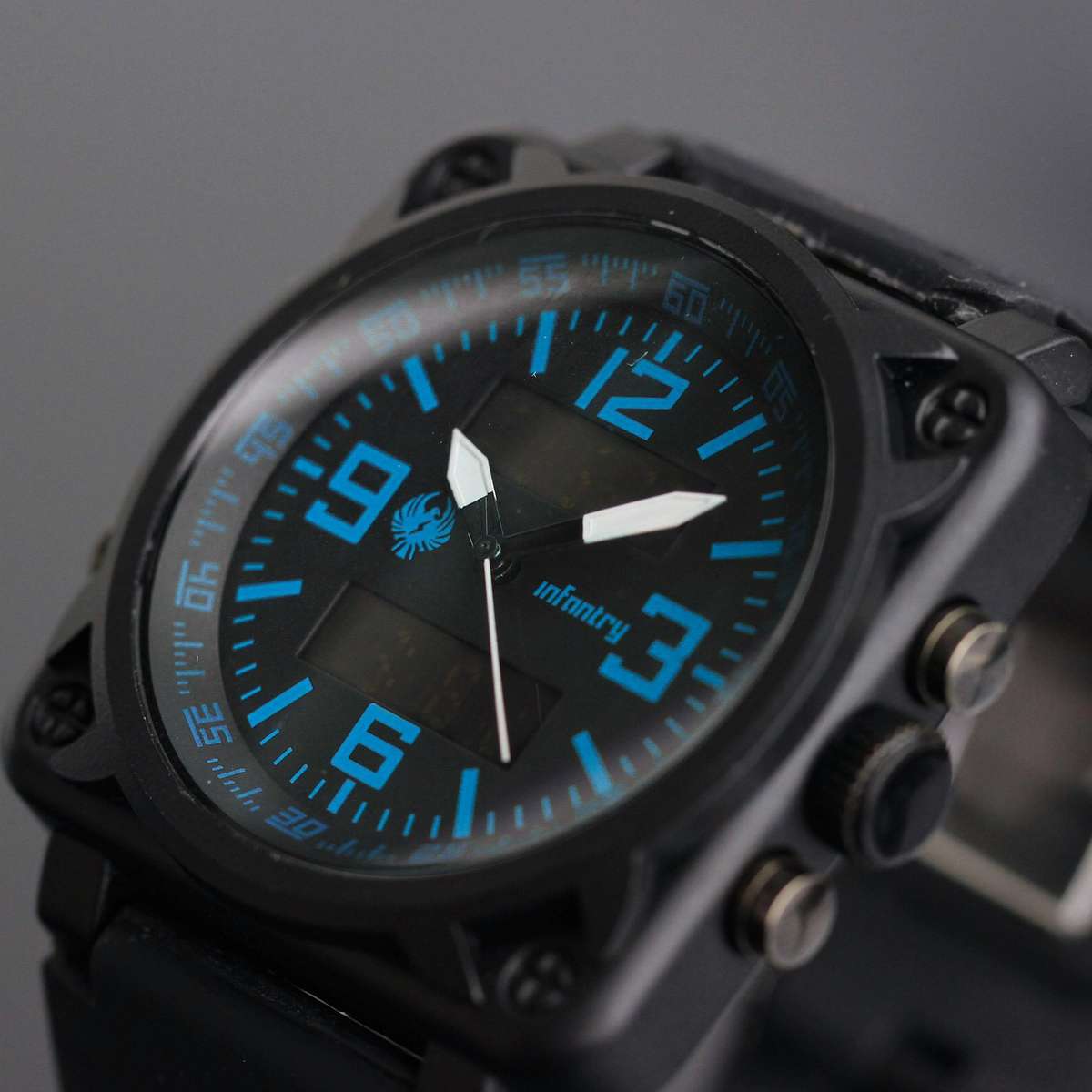Retail: R2,000.00 INFANTRY MILITARY CO. Dual ANADIGI Black Ops Watch Brand new BOXED, FULLY LOADED!