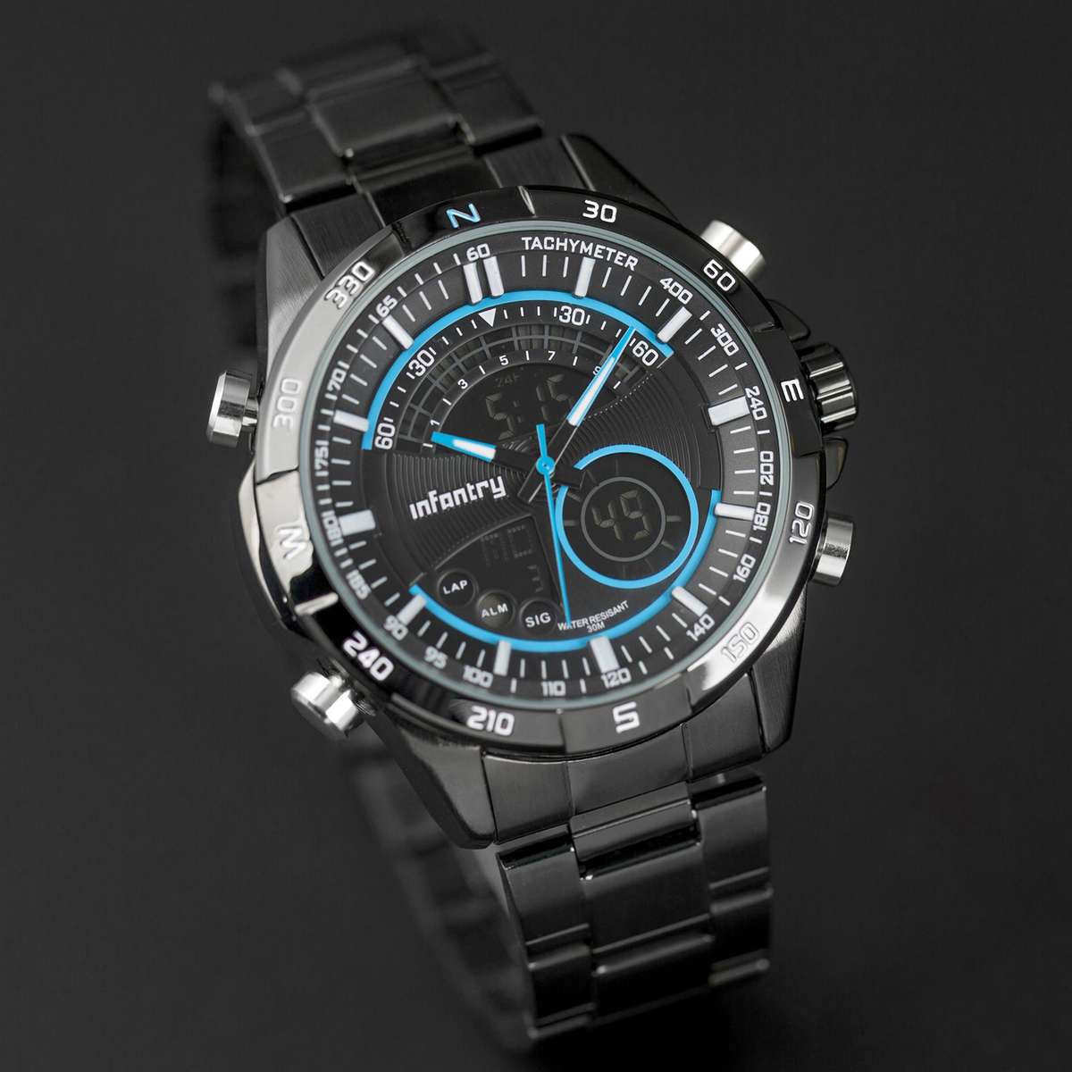 INFANTRY MILITARY CO. Chrono Master Dual Time Alarm Watch Brand new BOXED, FULLY LOADED!